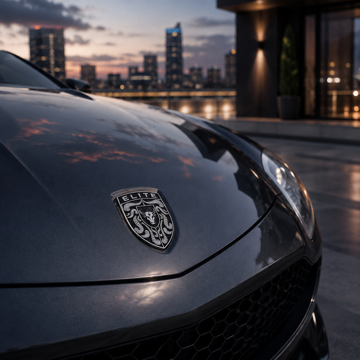 Porsche Black & White Hood Emblem