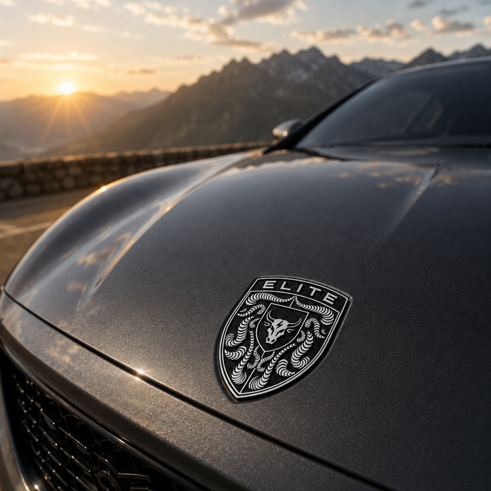 Porsche Black & White Hood Emblem