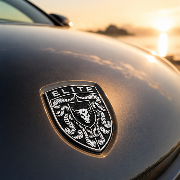 Porsche Black & White Hood Emblem