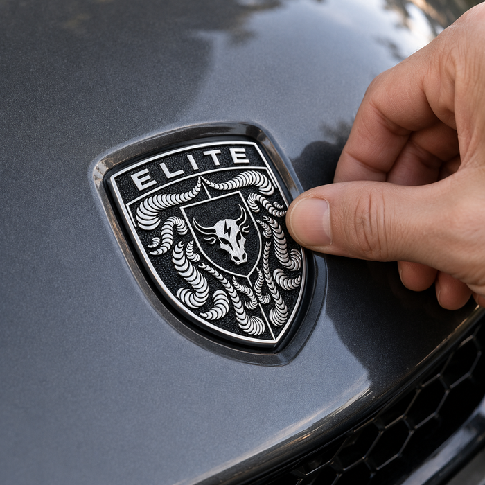 Porsche Black & White Hood Emblem