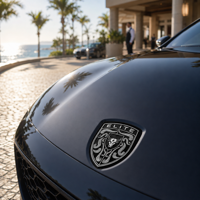 Porsche Black & White Hood Emblem