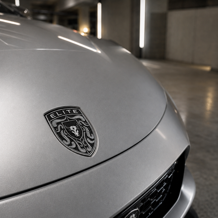 Porsche Black & White Hood Emblem
