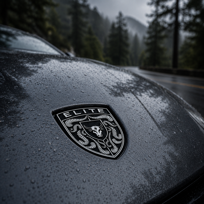 Porsche Black & White Hood Emblem