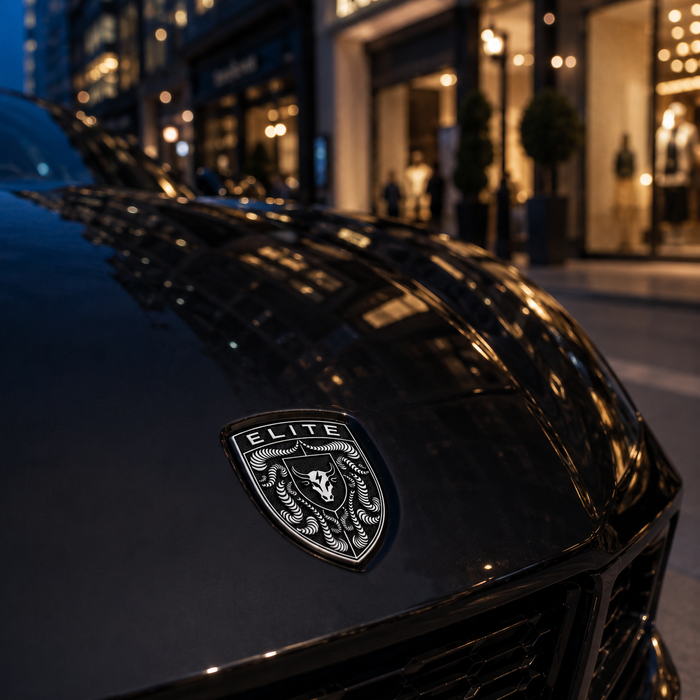 Porsche Black & White Hood Emblem