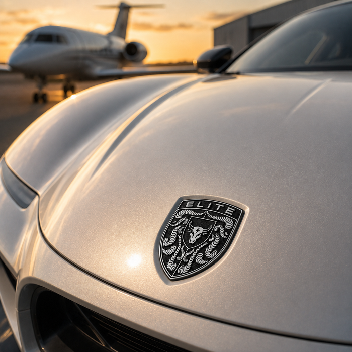 Porsche Black & White Hood Emblem