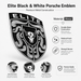 Porsche Black & White Hood Emblem