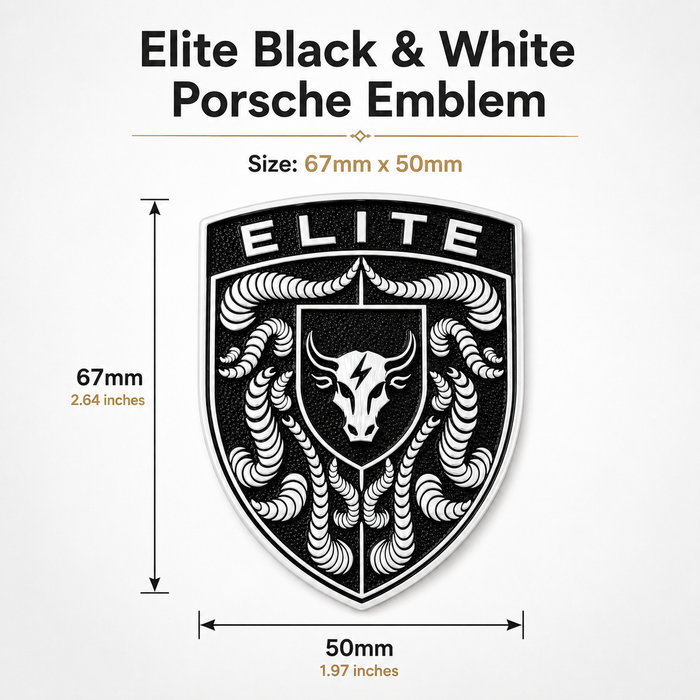 Porsche Black & White Hood Emblem