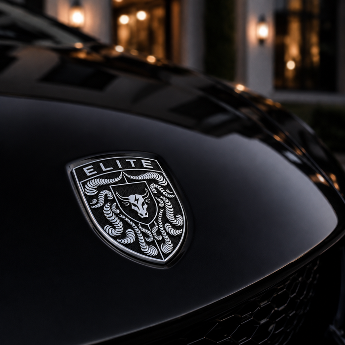Porsche Black & White Hood Emblem