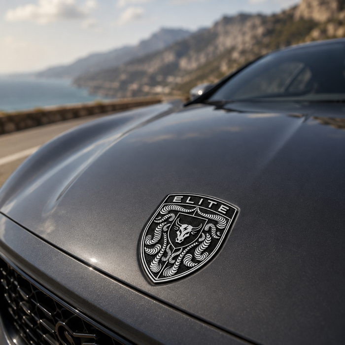 Porsche Black & White Hood Emblem