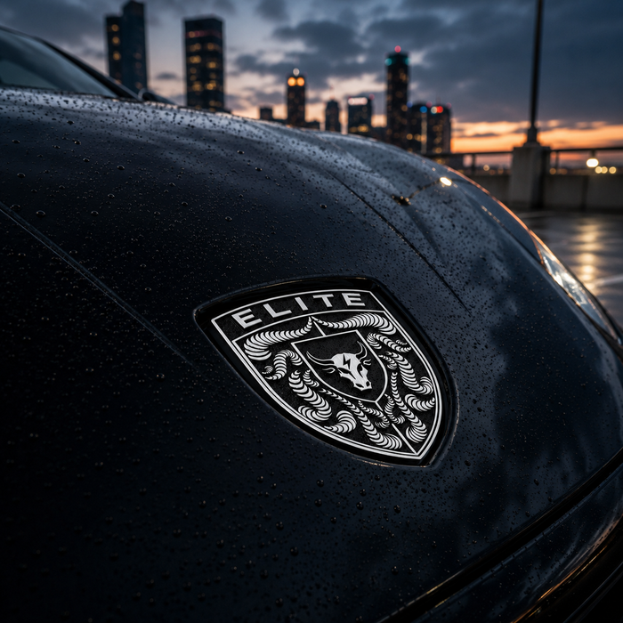 Porsche Black & White Hood Emblem