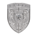 A silver metallic Chrome Silver Brahma Bull Hood Emblem featuring a bull head in the center, crumrine designs, and the word 'ELITE' at the top, shown on a plain white background.