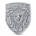 A silver-toned shield-shaped porsche emblem or badge featuring the word 'ELITE' at the top, a bull head in the center, and crumrine details, shown on a plain light gray background.