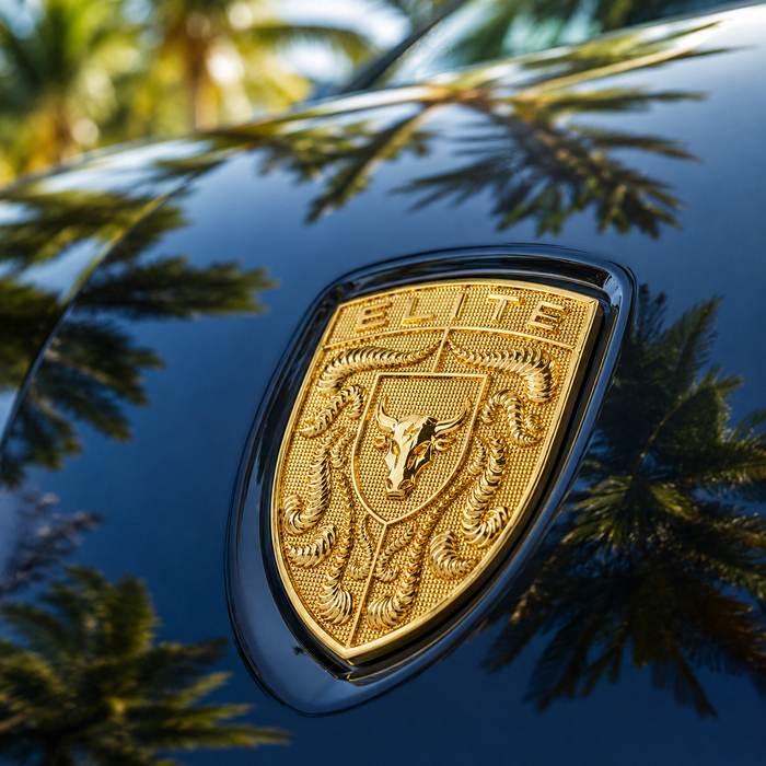 Porsche Gold Hood Emblem