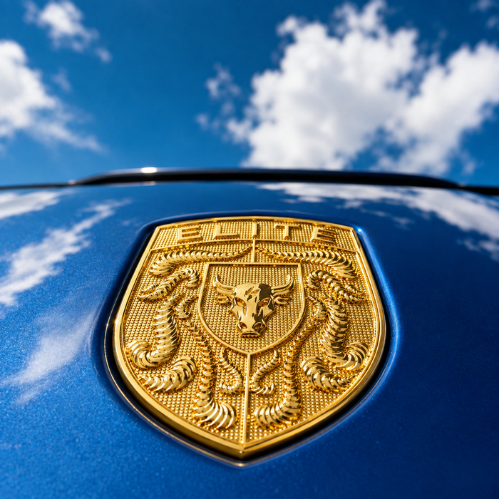 Porsche Gold Hood Emblem
