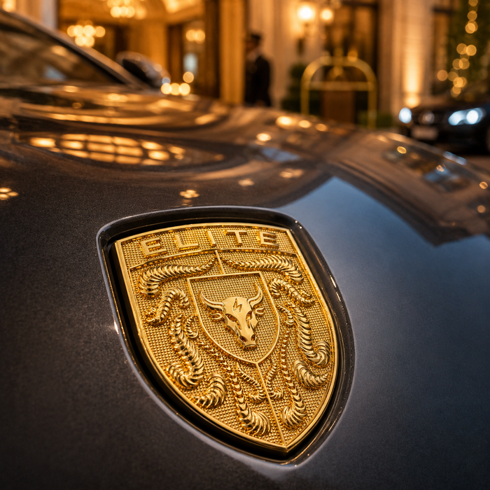 Porsche Gold Hood Emblem