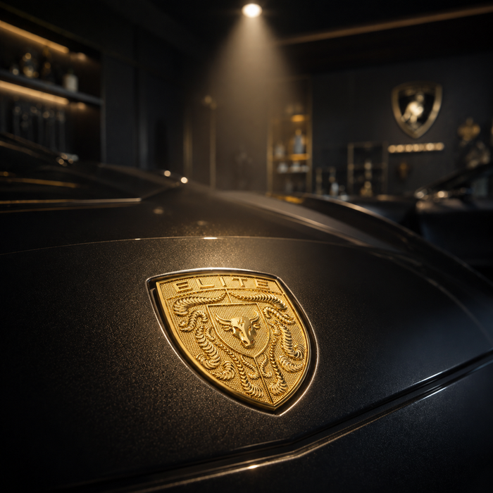 Porsche Gold Hood Emblem
