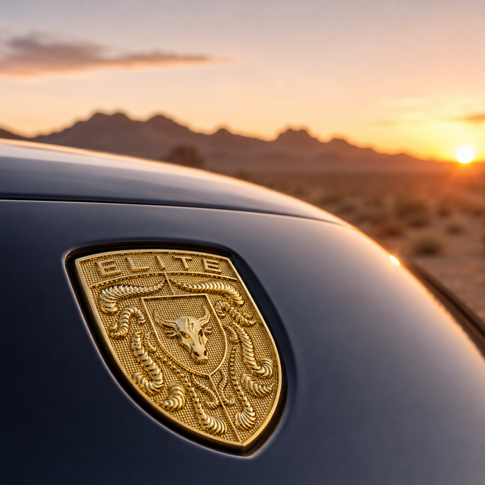 Porsche Gold Hood Emblem