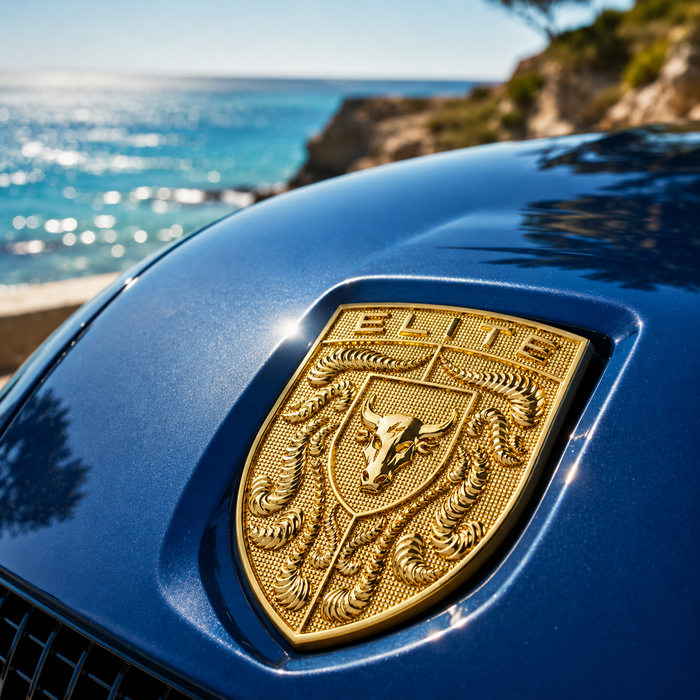 Porsche Gold Hood Emblem