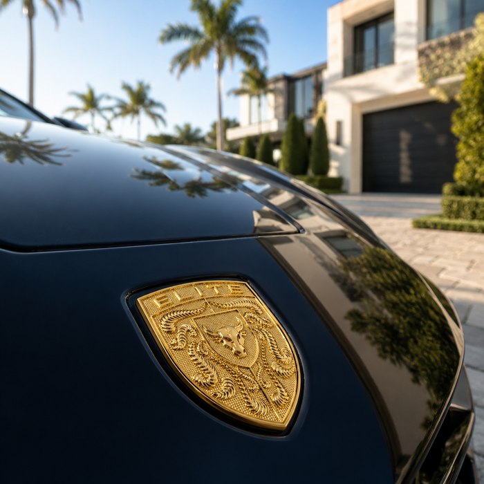 Porsche Gold Hood Emblem