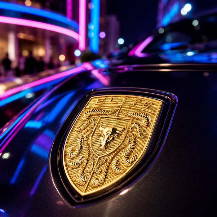 Porsche Gold Hood Emblem