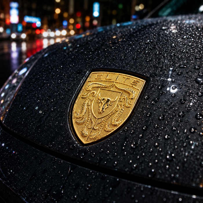Porsche Gold Hood Emblem