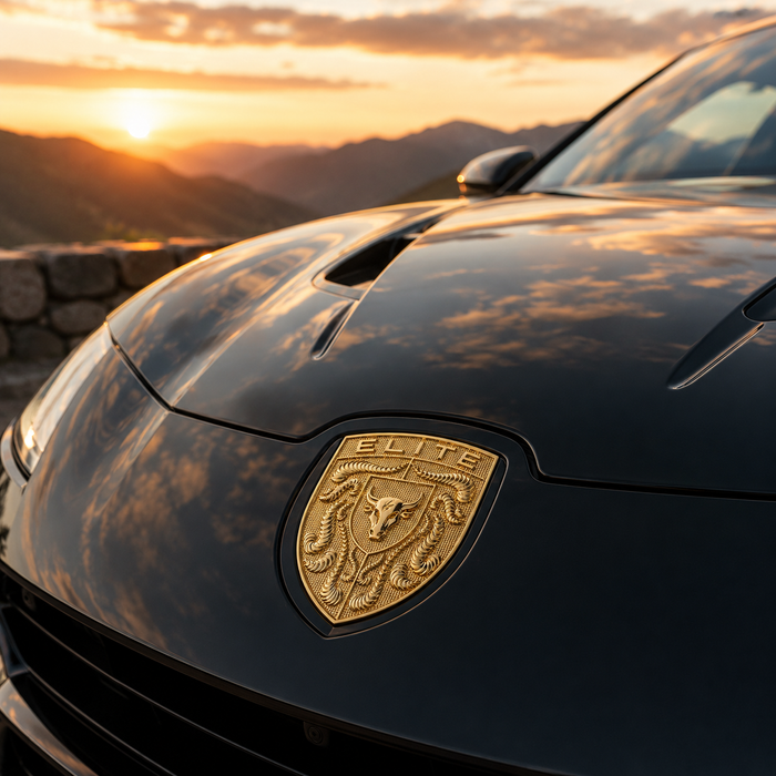 Porsche Gold Hood Emblem