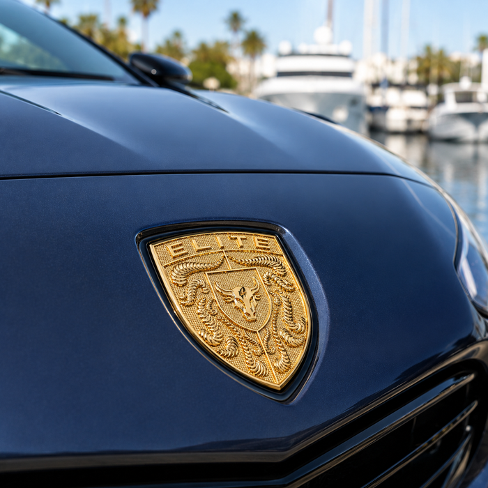 Porsche Gold Hood Emblem