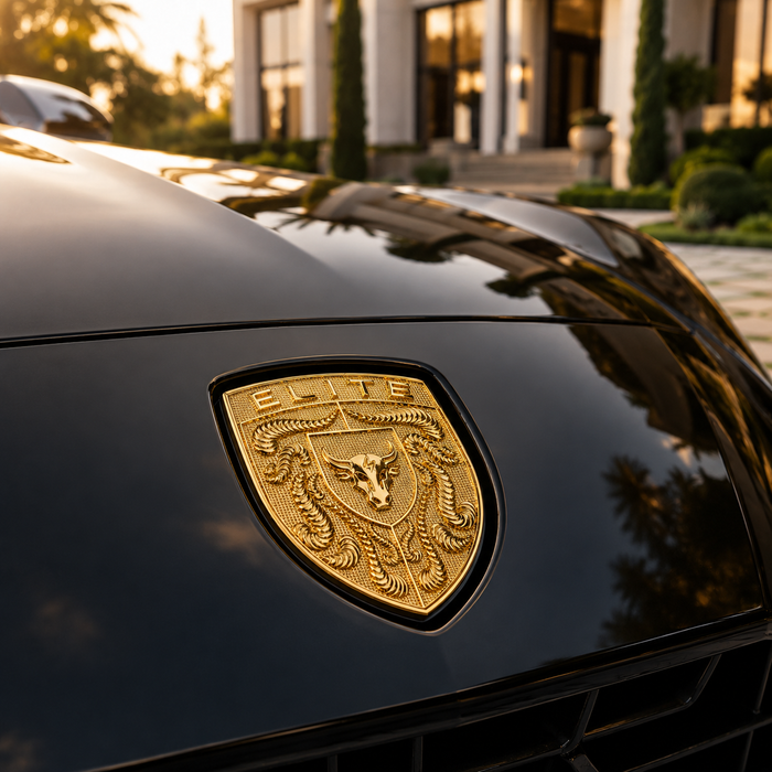 Porsche Gold Hood Emblem