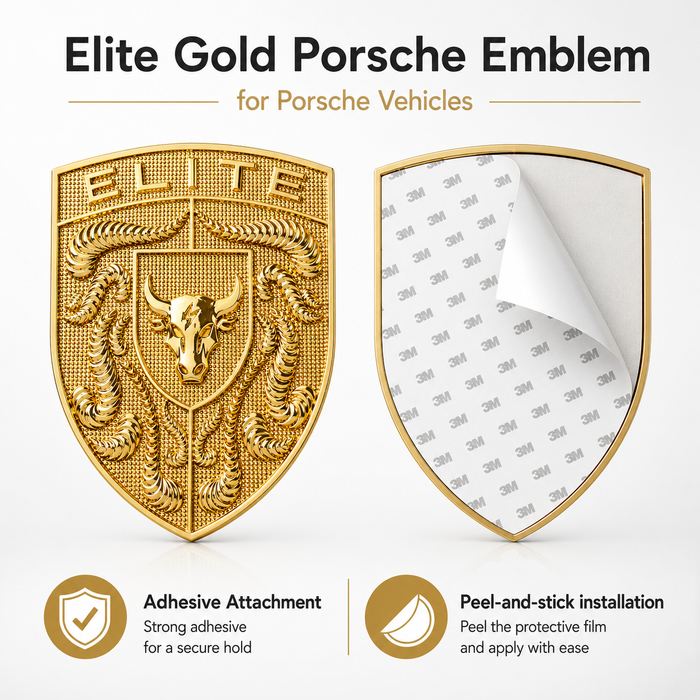 Porsche Gold Hood Emblem
