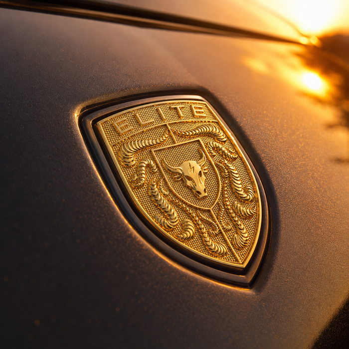 Porsche Gold Hood Emblem