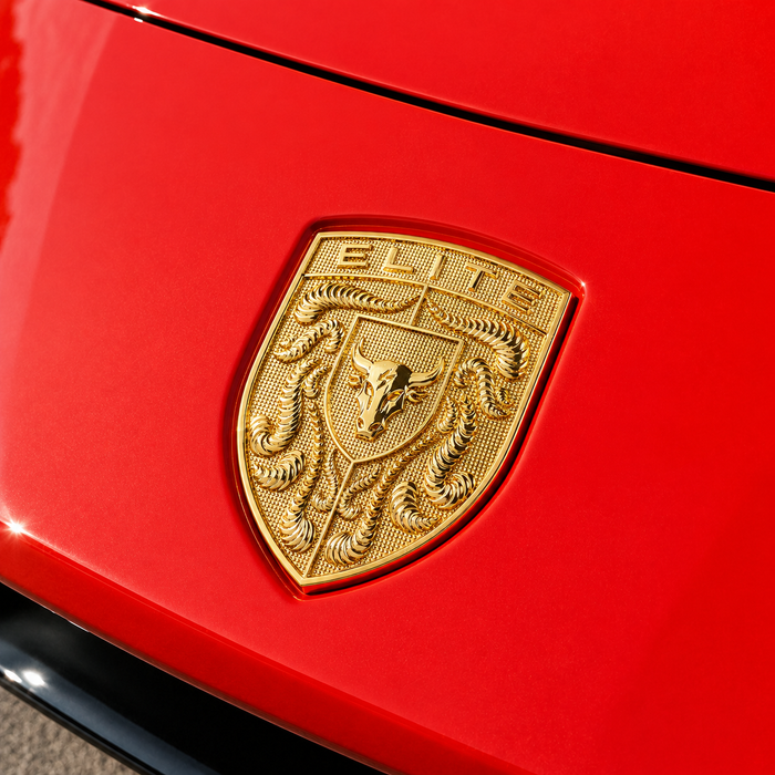 Porsche Gold Hood Emblem