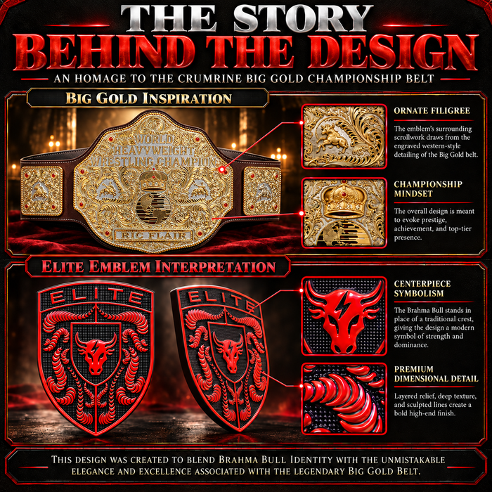 Elite Guards Red Porsche Emblem with Brahma Bull Logo with Crumrine Designs