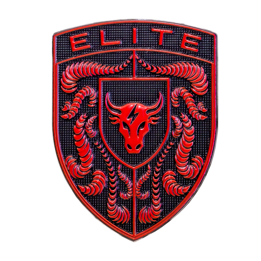 Porsche Guards Red Hood Emblem with Brahma Bull center logo