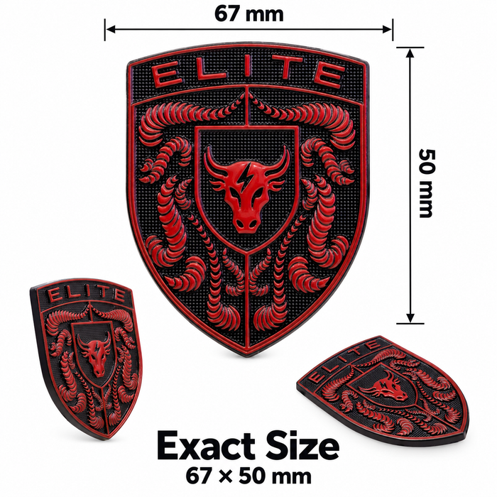Porsche Guards Red Brahma Bull Hood Emblem 