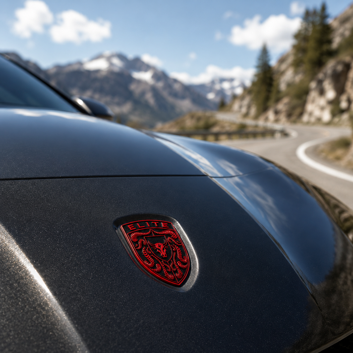 Porsche Guards Red Hood Emblem