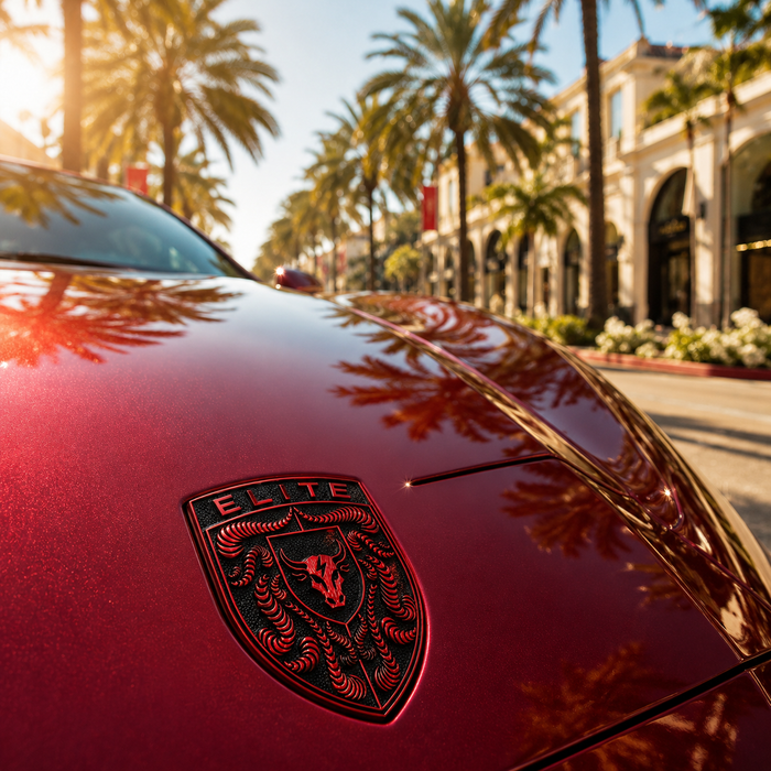 Porsche Guards Red Hood Emblem