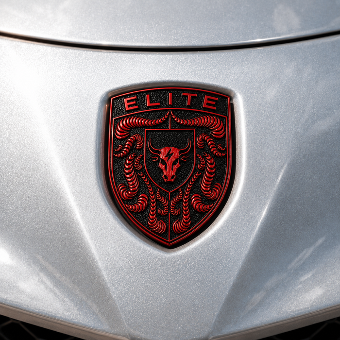 Porsche Guards Red Hood Emblem
