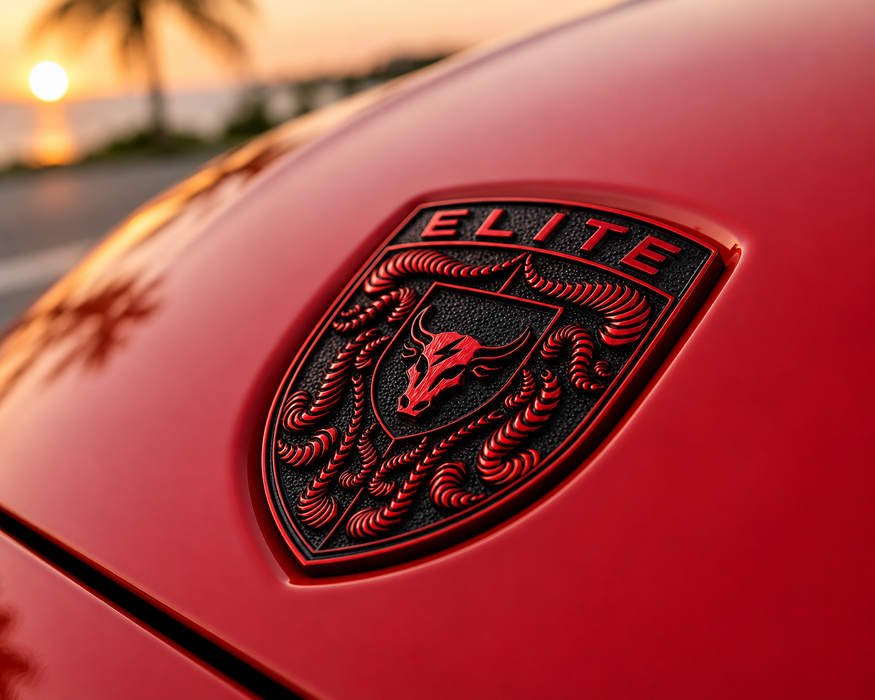 Porsche Guards Red Hood Emblem