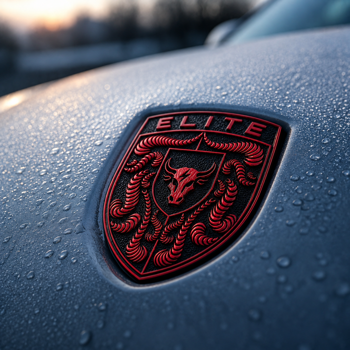 Porsche Guards Red Hood Emblem