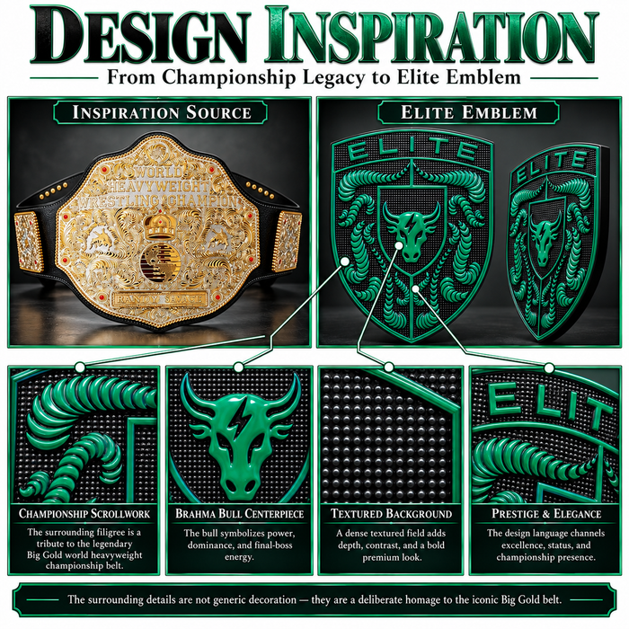 Elite Irish Green Porsche Emblem with Brahma Bull Logo with Crumrine Designs
