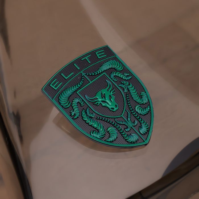 Porsche Irish Green Hood Emblem with Brahma Bull center logo