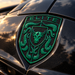 Porsche Irish Green Brahma Bull Hood Emblem