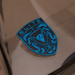 Porsche Hood Emblem in Mexico Blue with a Brahma Bull center logo 