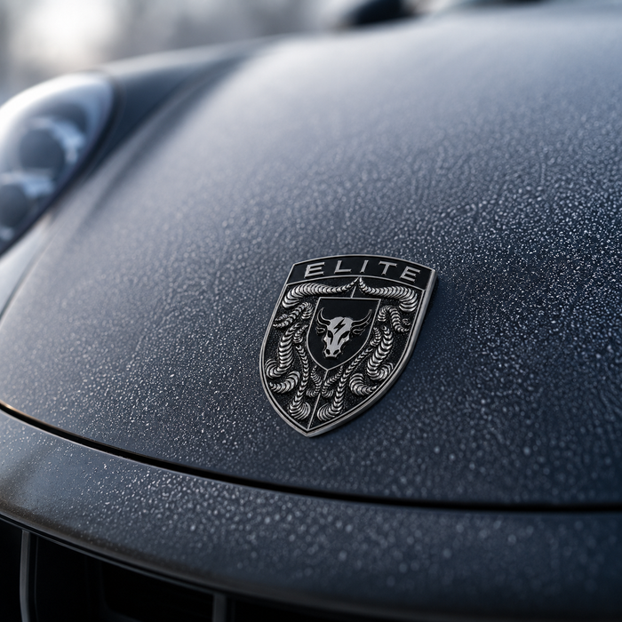 Porsche Silver & Black Hood Emblem