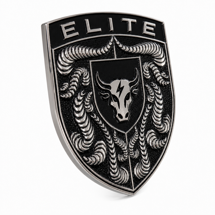 Porsche Silver & Black Hood Emblem