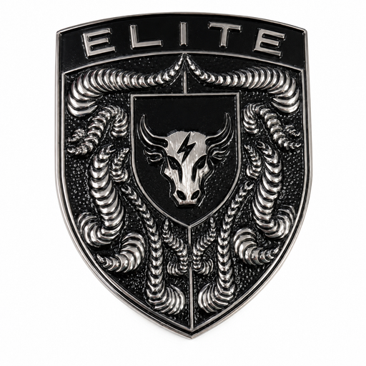 Porsche Silver & Black Hood Emblem