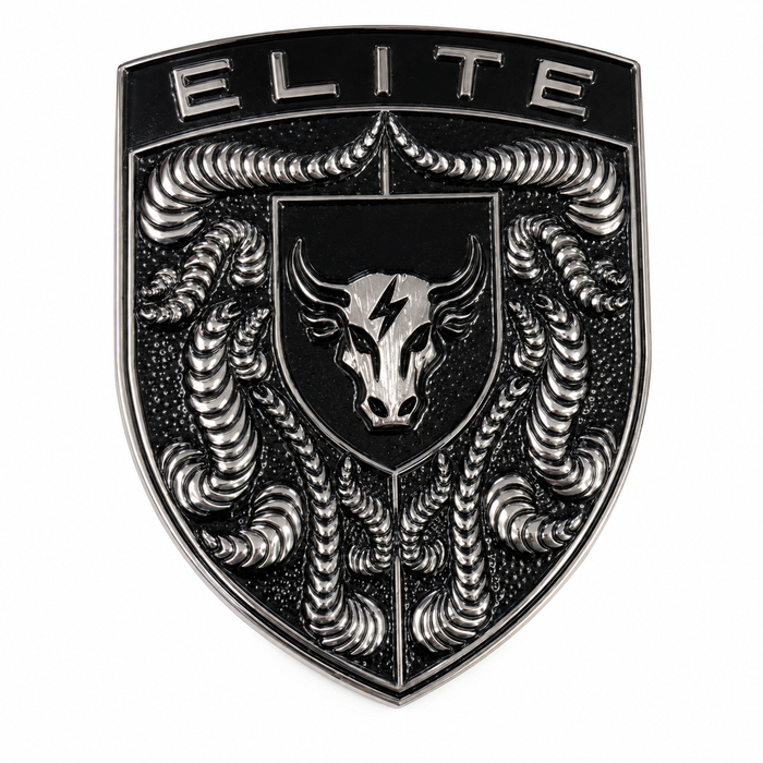 Porsche Silver & Black Hood Emblem