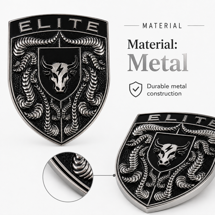 Porsche Silver & Black Hood Emblem