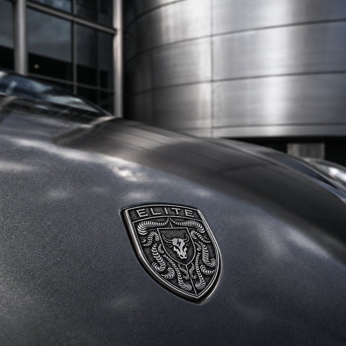 Porsche Silver Hood Emblem