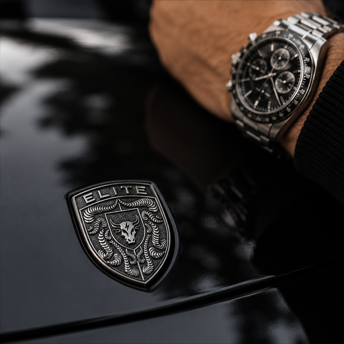 Porsche Silver Hood Emblem